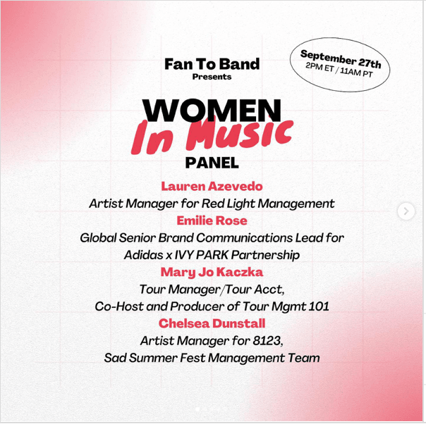  Speaker- Women In Music Panel- FanToBand